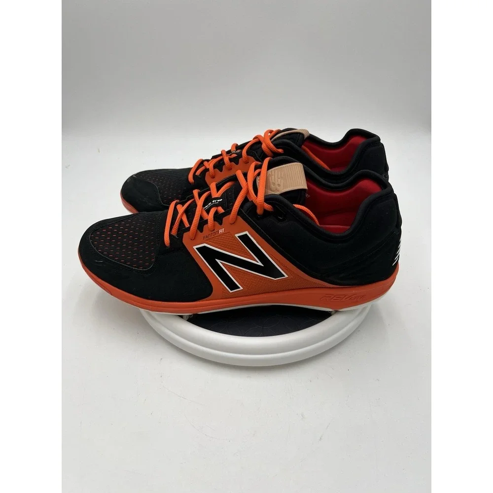 New Balance BFHJR3922 Metal Baseball Cleats Black Orange Men's Size 16 NWOT